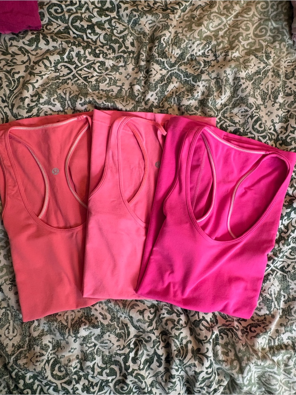 lululemon athletica Racerback Tank Trio - Coral, Light Pink & Hot Pink